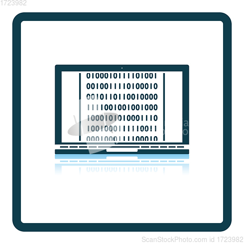 Image of Laptop With Binary Code Icon