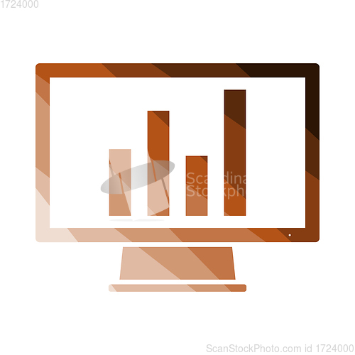 Image of Monitor With Analytics Diagram Icon