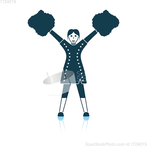 Image of American football cheerleader girl icon