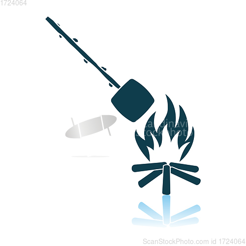 Image of Camping Fire With Roasting Marshmallow Icon