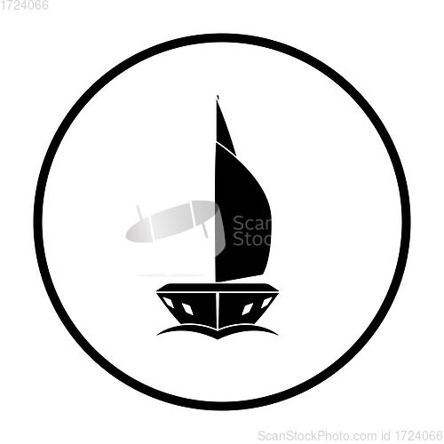 Image of Sail yacht icon front view