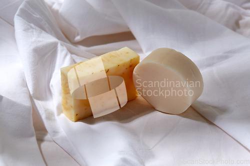 Image of craft soap on white sheet