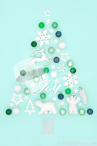 Image of Joy at Christmas Abstract Tree Concept Shape  