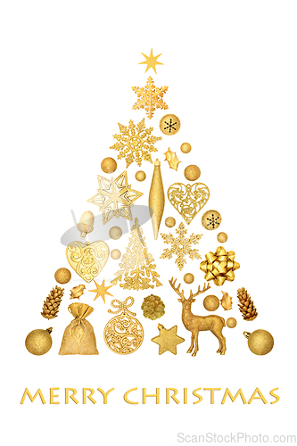 Image of Merry Christmas Tree Shape Abstract Concept 