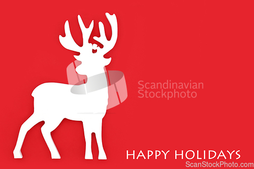 Image of Christmas Eve Reindeer Happy Holidays Festive Design 
