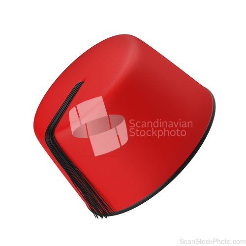 Image of Red fez with black tassel