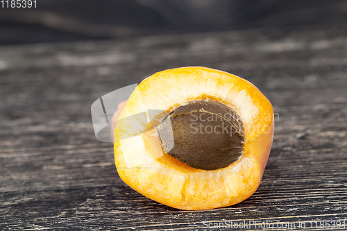 Image of broken ripe apricot