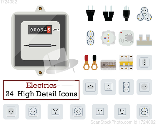 Image of Set of 24  Electrics Icons