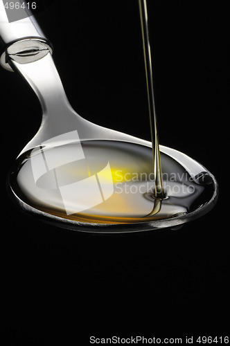 Image of olive oil on a spoon