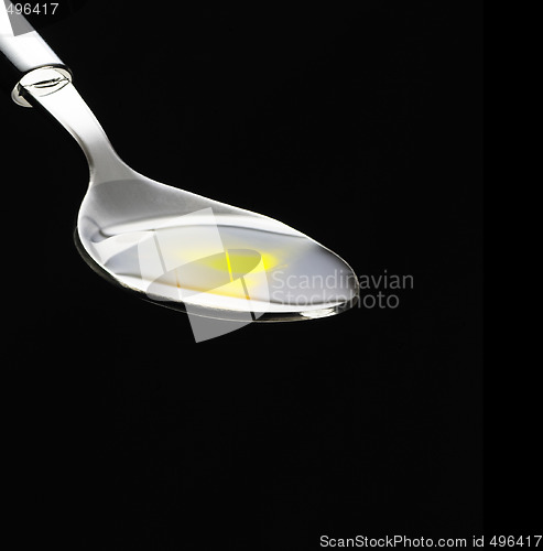 Image of olive oil on a spoon