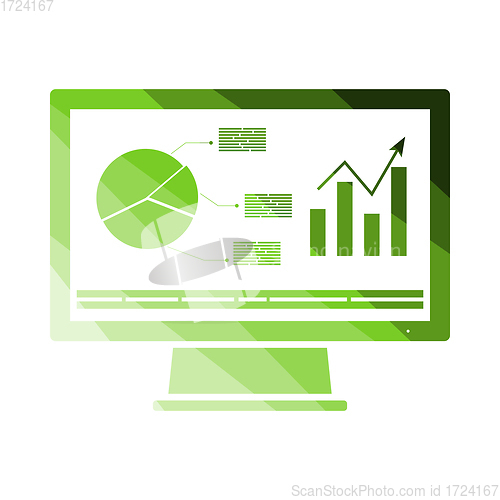 Image of Monitor With Analytics Diagram Icon