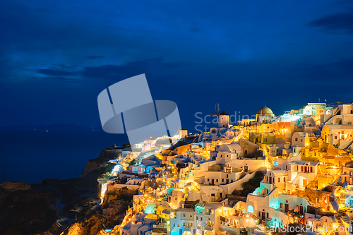 Image of Famous greek tourist destination Oia, Greece