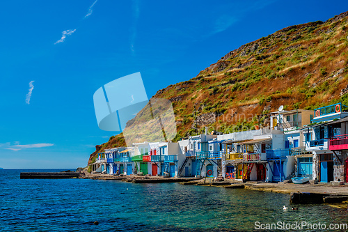 Image of Greek fishing village Klima on Milos island in Greece