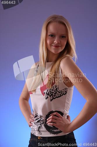 Image of Fashion model in studio