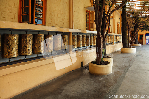 Image of Buddhist prayer wheels