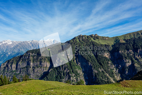 Image of Spring in Kullu valley in Himalaya mountains. Himachal Pradesh, India