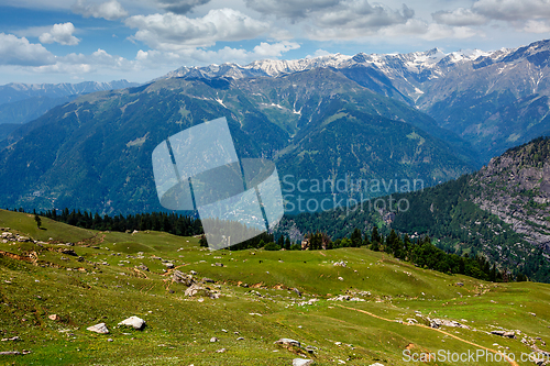 Image of Spring in Kullu valley in Himalaya mountains. Himachal Pradesh, India