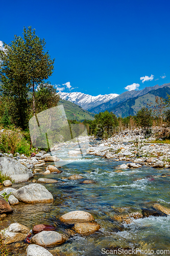Image of Beas River in Kullu Valley, Himachal Pradesh, India