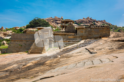 Image of Ancient ruins of Hampi. Sule Bazaar, Hampi, Karnataka, India