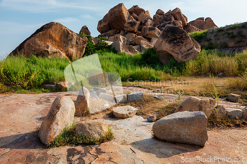 Image of Giant boulders in Hampi, Karnataka, India