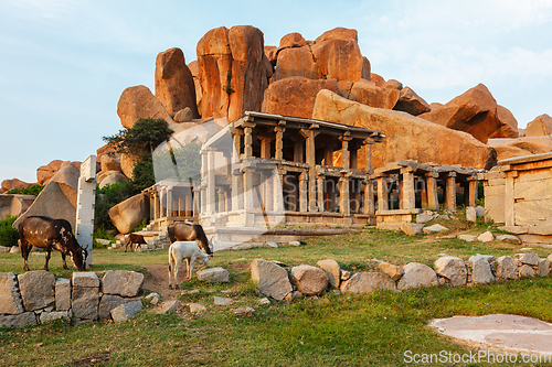 Image of Ancient ruins of Hampi. Sule Bazaar, Hampi, Karnataka, India