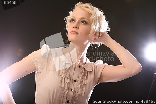 Image of Fashion model in studio