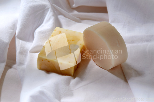 Image of craft soap on white sheet