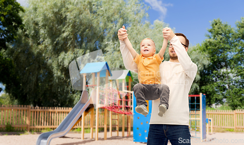 Image of father with son playing and having fun