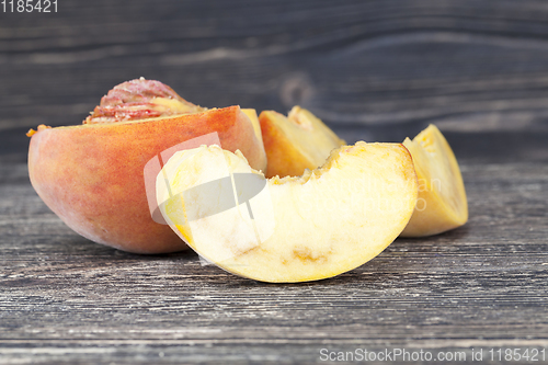 Image of cut ripe peach