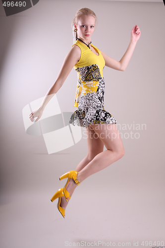 Image of Fashion model in studio