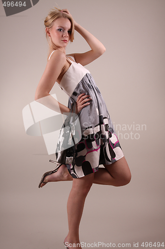 Image of Fashion model in studio