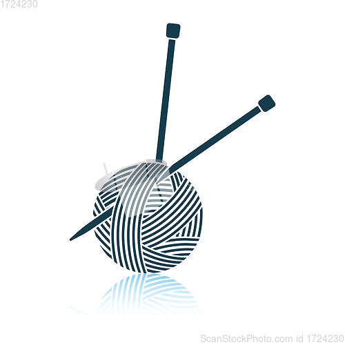 Image of Yarn ball with knitting needles icon