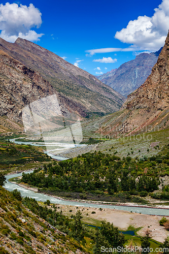 Image of Chandra river in Lahaul valley in Himalayas