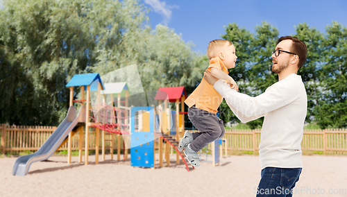 Image of father with son playing and having fun