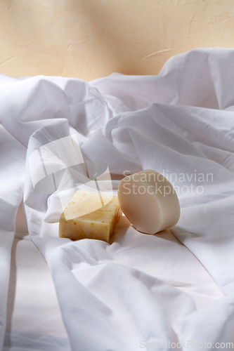 Image of craft soap on white sheet