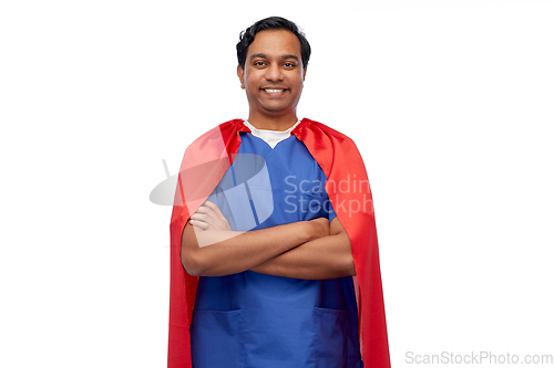 Image of smiling doctor or male nurse in superhero cape