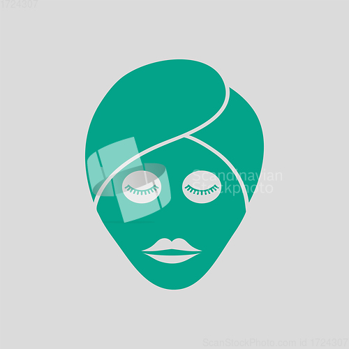 Image of Woman Head With Moisturizing Mask Icon