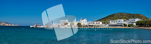 Image of The beach and fishing village of Pollonia in Milos, Greece