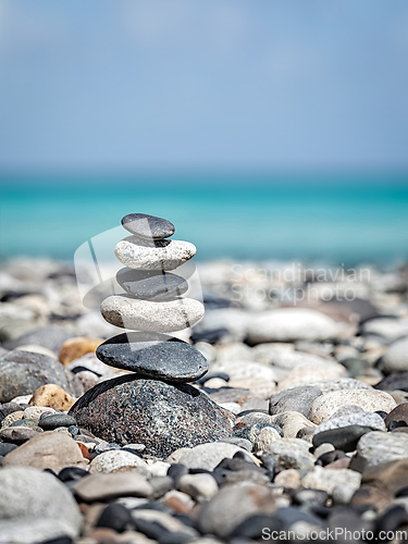 Image of Zen balanced stones stack