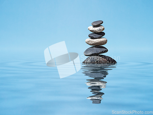 Image of Zen balanced stones stack