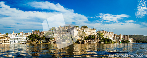 Image of Panorama of City Palace. Udaipur, India