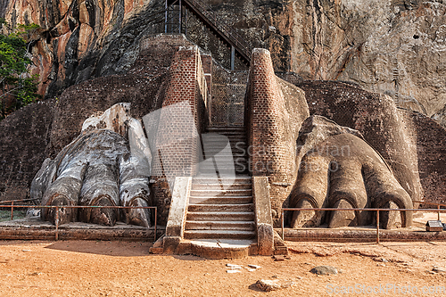 Image of Lion paws pathway on Sigiriya rock, Sri Lanka