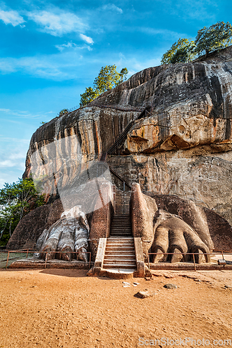 Image of Lion paws pathway on Sigiriya rock, Sri Lanka