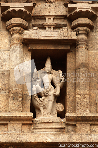 Image of Bas reliefes in Hindu temple. Arulmigu Arunachaleswarar Temple. Tiruvannamalai, Tamil Nadu, India