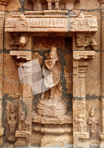 Image of Bas reliefes in Hindu temple. Sri Ranganathaswamy Temple. Tiruch