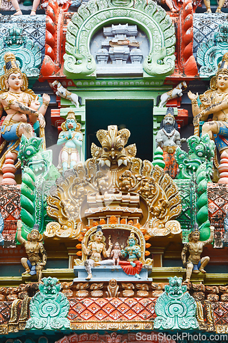 Image of Sculptures on Hindu temple tower