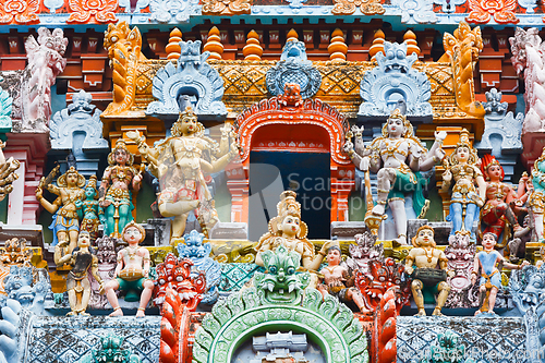 Image of Sculptures on Hindu temple tower