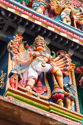 Image of Sculptures on Hindu temple tower