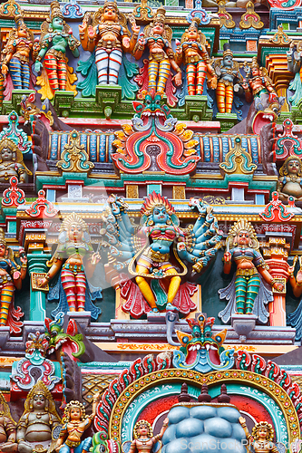 Image of Sculptures on Hindu temple tower