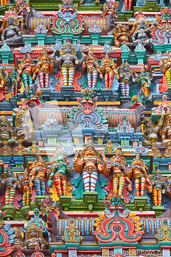 Image of Sculptures on Hindu temple tower